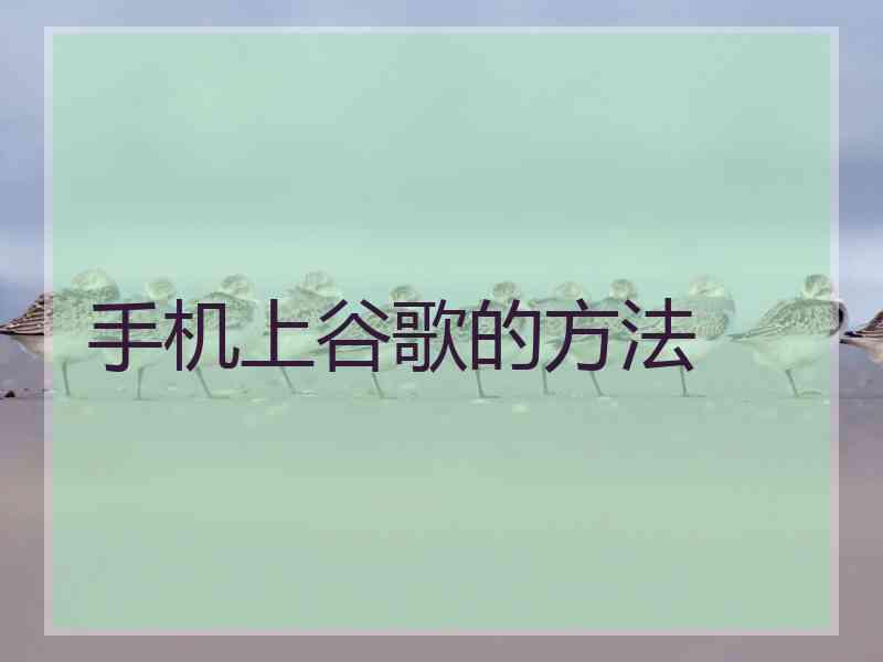 手机上谷歌的方法